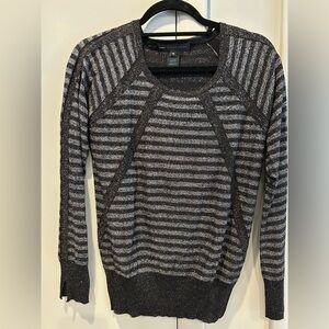 Women’s Marc By Marc Jacobs shimmering metallic Striped Black and Gray Sweater